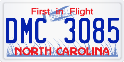 NC license plate DMC3085