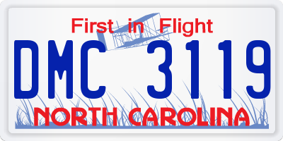 NC license plate DMC3119
