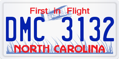 NC license plate DMC3132
