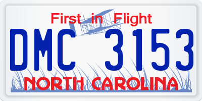 NC license plate DMC3153