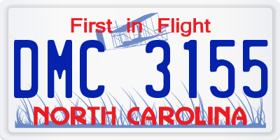 NC license plate DMC3155