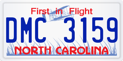 NC license plate DMC3159