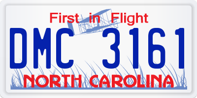 NC license plate DMC3161