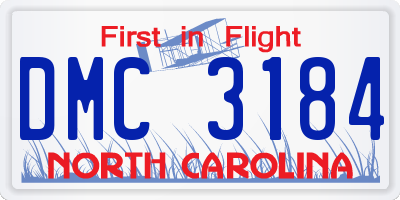 NC license plate DMC3184