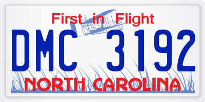 NC license plate DMC3192