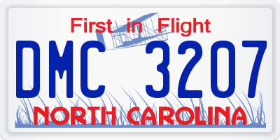 NC license plate DMC3207