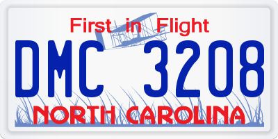 NC license plate DMC3208