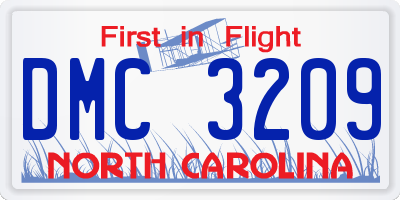 NC license plate DMC3209