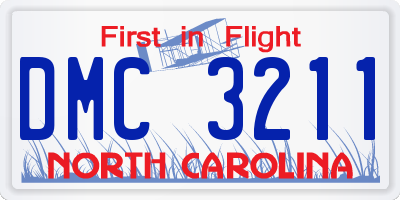 NC license plate DMC3211