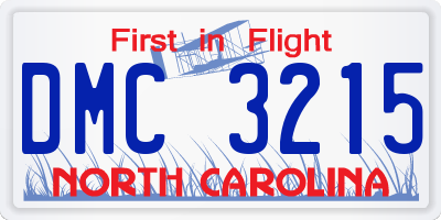 NC license plate DMC3215