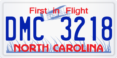 NC license plate DMC3218