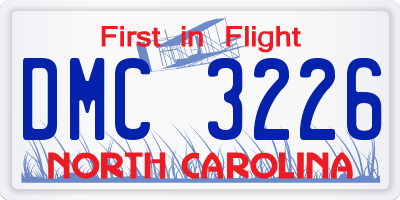 NC license plate DMC3226