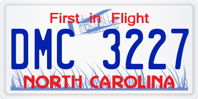 NC license plate DMC3227