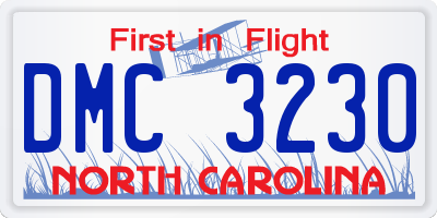 NC license plate DMC3230