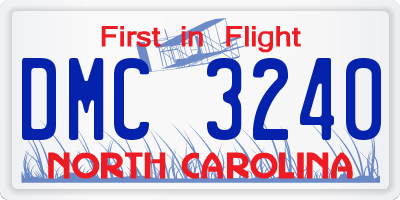 NC license plate DMC3240