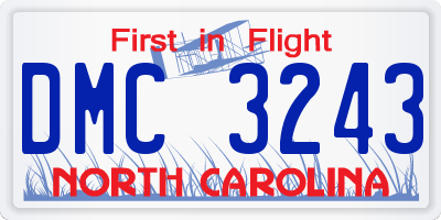 NC license plate DMC3243