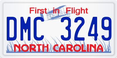 NC license plate DMC3249