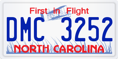 NC license plate DMC3252