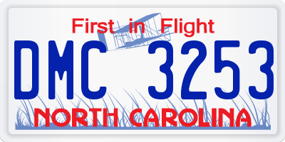 NC license plate DMC3253