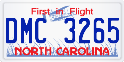 NC license plate DMC3265