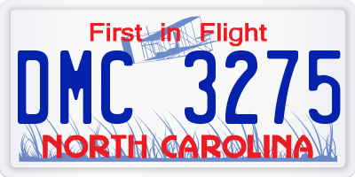 NC license plate DMC3275