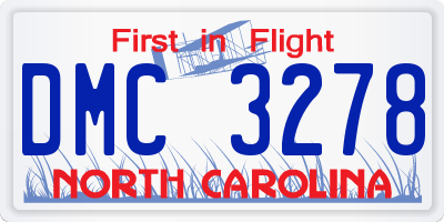 NC license plate DMC3278