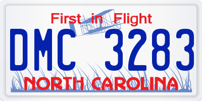 NC license plate DMC3283