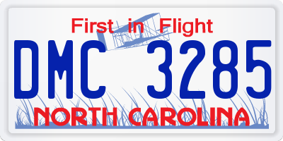 NC license plate DMC3285