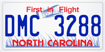 NC license plate DMC3288