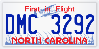 NC license plate DMC3292