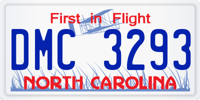 NC license plate DMC3293