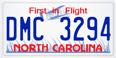 NC license plate DMC3294