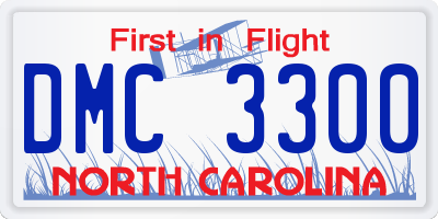 NC license plate DMC3300