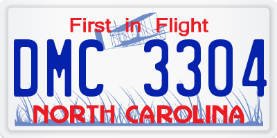 NC license plate DMC3304