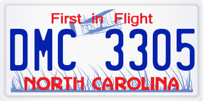 NC license plate DMC3305
