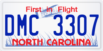 NC license plate DMC3307