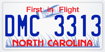 NC license plate DMC3313