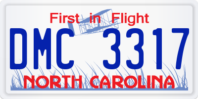NC license plate DMC3317