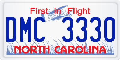 NC license plate DMC3330