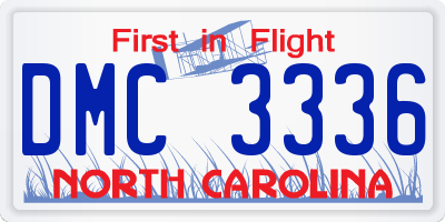 NC license plate DMC3336