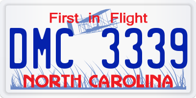 NC license plate DMC3339