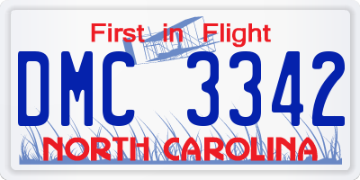 NC license plate DMC3342