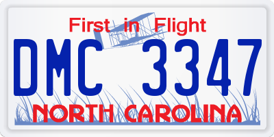 NC license plate DMC3347