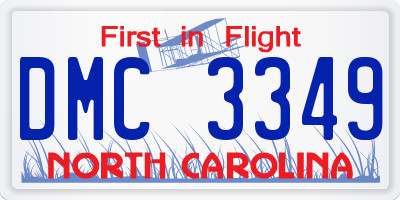 NC license plate DMC3349