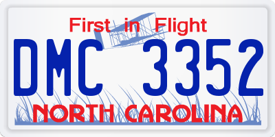 NC license plate DMC3352