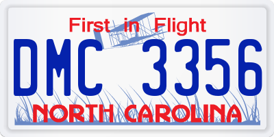 NC license plate DMC3356