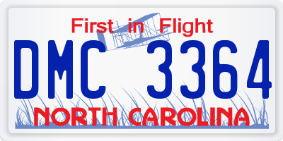 NC license plate DMC3364