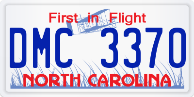 NC license plate DMC3370