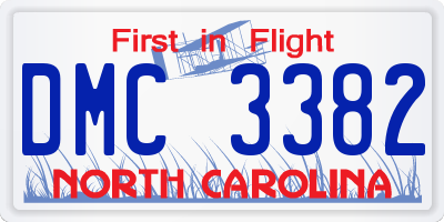 NC license plate DMC3382