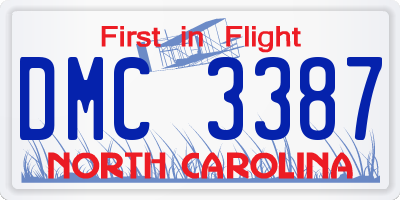 NC license plate DMC3387